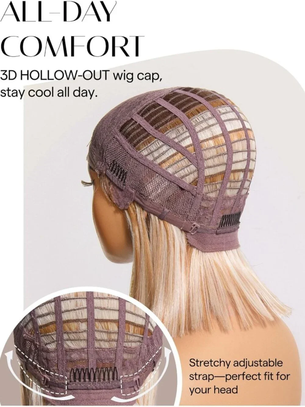 Stunning Ombre Blonde Bob Wig with Brown Roots - Pre-Cut, Glueless, 12 Inch